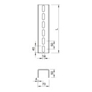 OBO Bettermann Support en U 70×50×2000 mm US 7 200 FT-4