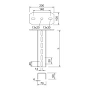 OBO Bettermann Support en U avec plaque de tête 500 mm, lourd US 7 K 50 FT-4