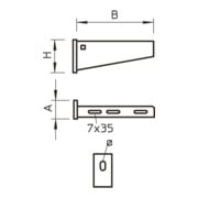 OBO Bettermann Support mural + bras de levier trempé galvanisé AW 55 81 FT-4