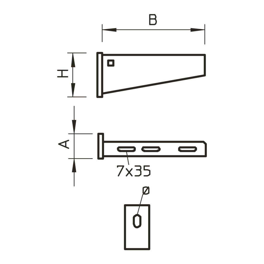 OBO Bettermann Support mural + bras de levier trempé galvanisé AW 55 81 FT