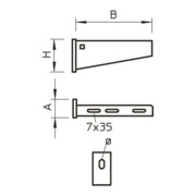 OBO Bettermann Support mural + bras de levier zingué AW 55 21 FT-4