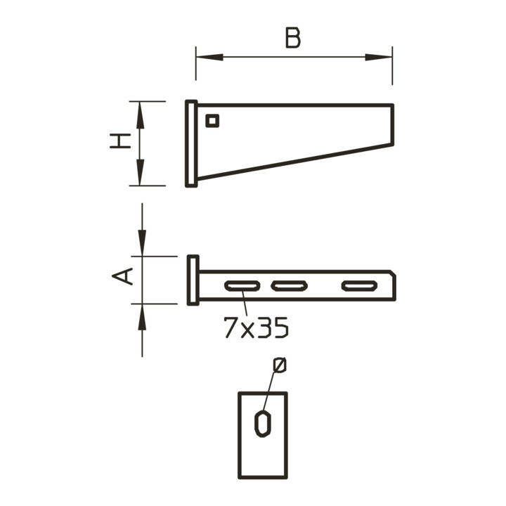 OBO Bettermann Support mural + bras de levier zingué AW 55 21 FT