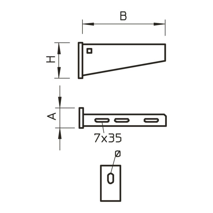 OBO Bettermann Support mural + bras télescopique galvanisé AW 55 31 FT