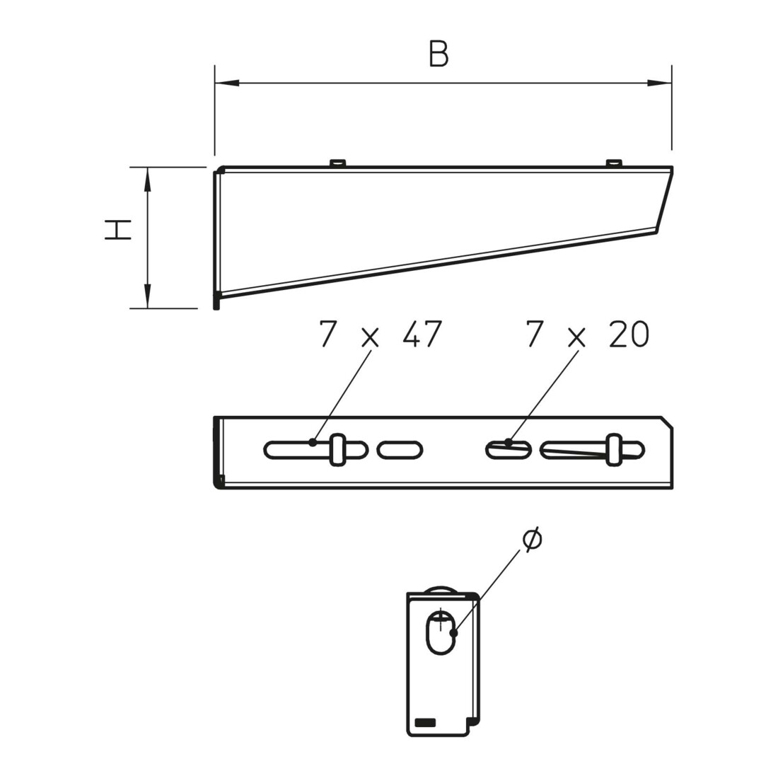 OBO Bettermann Support mural et de poteau B410mm MWAM 12 41 FS