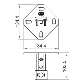 OBO Bettermann Support mural WBDHE 41 110qmm x 5 x 102mm acier