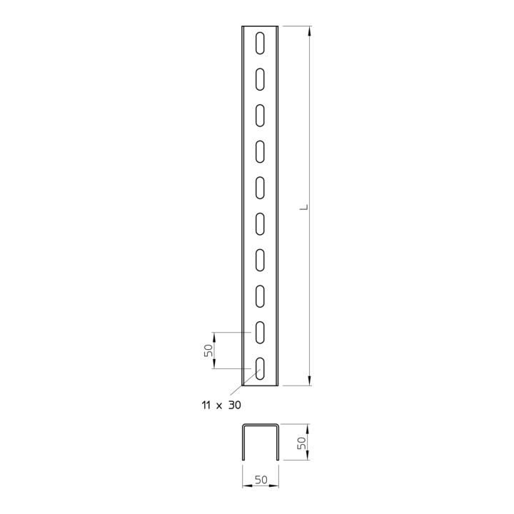 OBO Bettermann Support U 50x50x1500mm US 5 150 FT