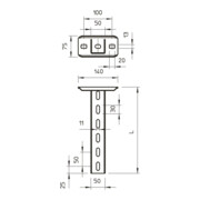 OBO Bettermann Support U avec plaque de tête 700 mm US 5 K 70 FT-3