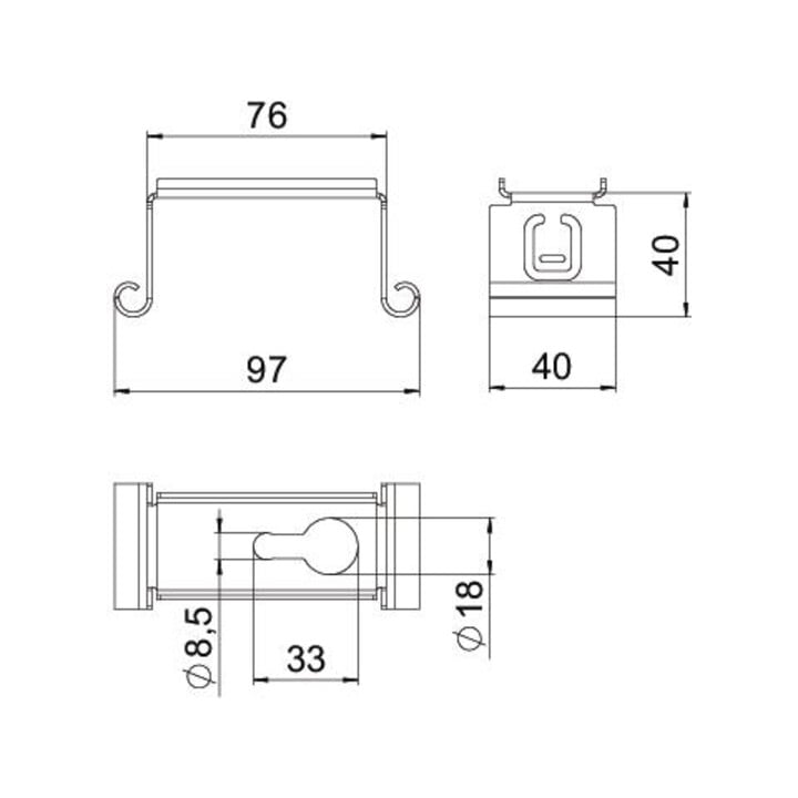 OBO Bettermann Suspension centrale pour goulotte câble I100 mm MAH 100 FS