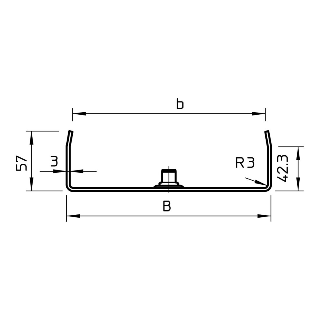 OBO Bettermann Suspension centrale pour goulotte câble, L 200 mm MAH 60 200 FS