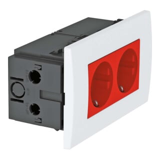 OBO Bettermann Unité de prises 2x 84×140×59 mm rouge SDE-RW D0RT2