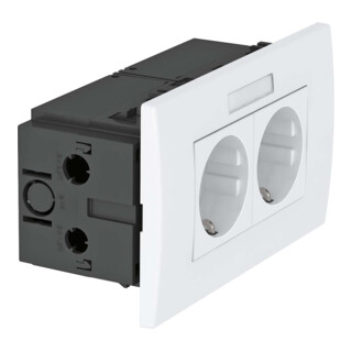 OBO Bettermann Unité de prises 2x 84×140×59 rws SDE-RW D0RW2B