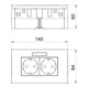 OBO Bettermann Unité de prises 2x 84×140×59 rws SDE-RW D0RW2B