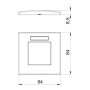 OBO Bettermann Vertr Abdeckrahmen 1fach 84x84mm rws AR45-BSF1 RW-3