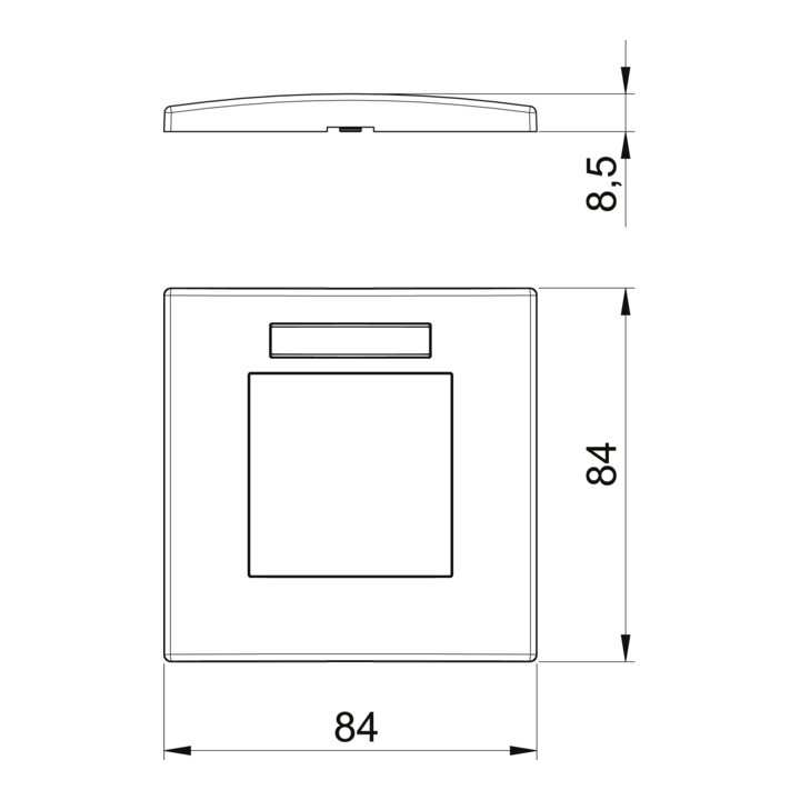 OBO Bettermann Vertr Abdeckrahmen 1fach 84x84mm rws AR45-BSF1 RW