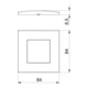 OBO Bettermann Vertr Abdeckrahmen 1fach 84x84mm rws AR45-F1 RW-3