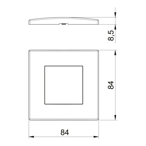 OBO Bettermann Vertr Abdeckrahmen 1fach 84x84mm rws AR45-F1 RW