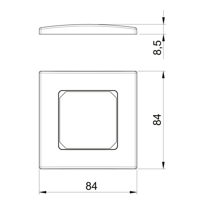 OBO Bettermann Vertr Abdeckrahmen 1fach 84x84mm rws AR50-F1 RW