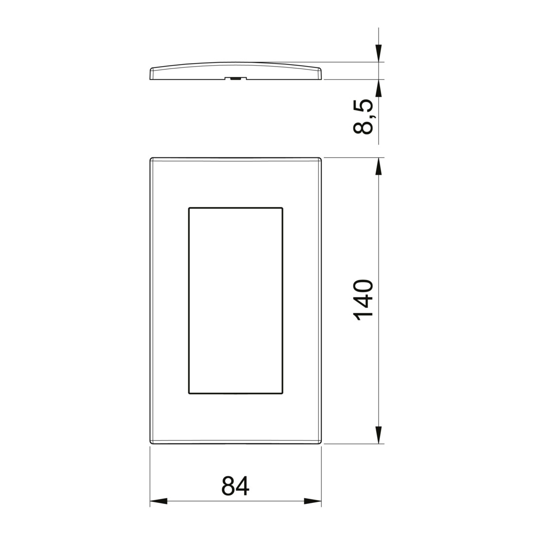 OBO Bettermann Vertr Abdeckrahmen 2fach 84x140mm rws AR45-F2 RW