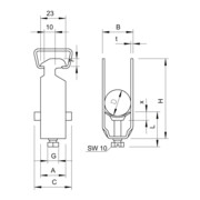 OBO Bettermann Vertr BBS-Bügelschelle f.2 Kabel 2056 2 22 ALU-3