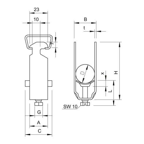 OBO Bettermann Vertr BBS-Bügelschelle f.2 Kabel 2056 2 34 FT