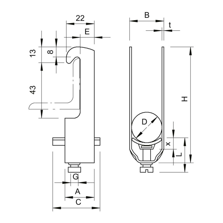 OBO Bettermann Vertr BBS-Bügelschelle f.Winkeleisen 40mm 2056W 16 FT