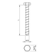 OBO Bettermann Vertr Brandschutz-Schraubanker Sechskant SW 13 MMS-plus 10x80-4