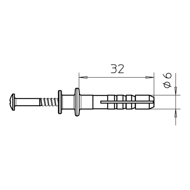 OBO Bettermann Vertr Doppelflanschdübel 6x40mm 910 DF 6x35