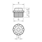 OBO Bettermann Vertr Einschraubnippel offen M20 PE lgr 90 OF-4