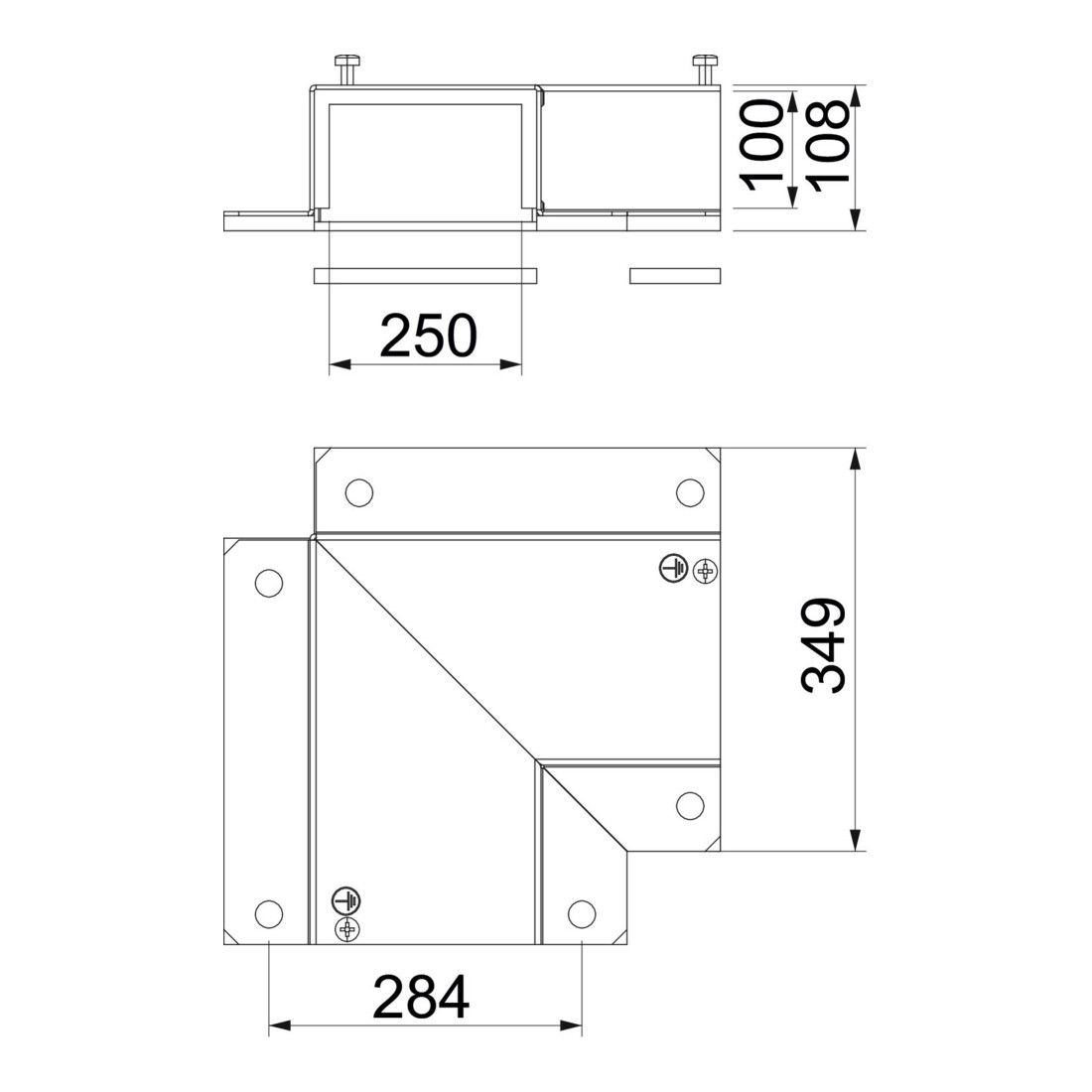 OBO Bettermann Vertr Flachwinkel 100x250mm BSKM-FW 1025