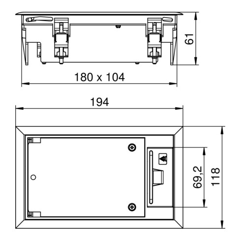 OBO Bettermann Vertr Geräteeinsatz f. Kanalmontage GES2 U 9011