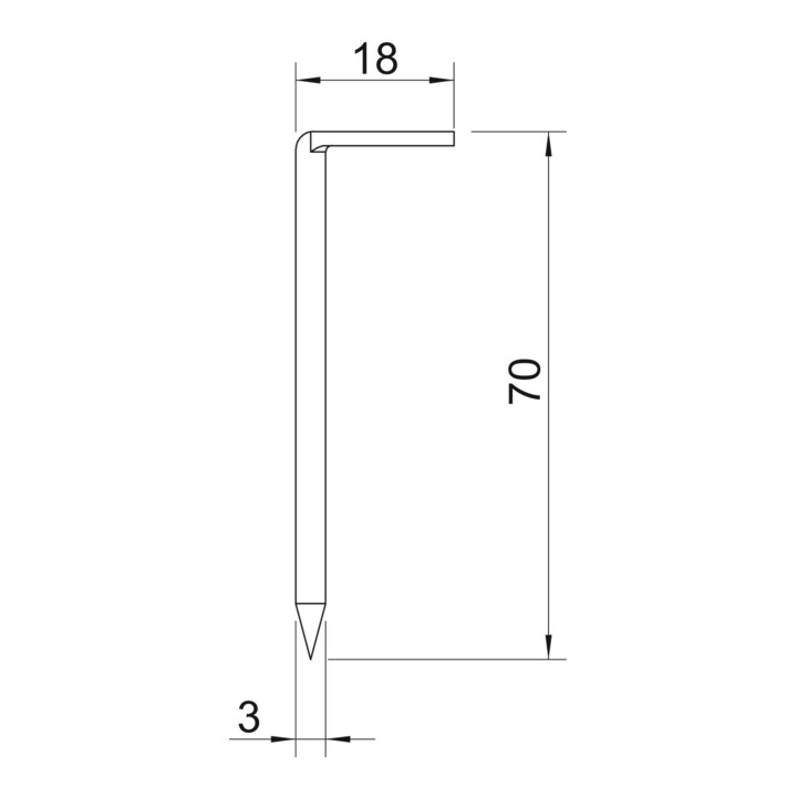 OBO Bettermann Vertr Hakennagel 3x70mm blank 1101 3x70