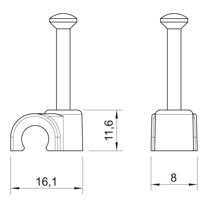 OBO Bettermann Vertr Iso-Nagel-Clip 9,0mm 2009 35 LGR SP