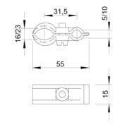 OBO Bettermann Vertr ISO-Spanndrahtschelle grau 4024 16-23-5