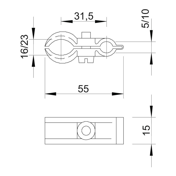 OBO Bettermann Vertr ISO-Spanndrahtschelle grau 4024 16-23