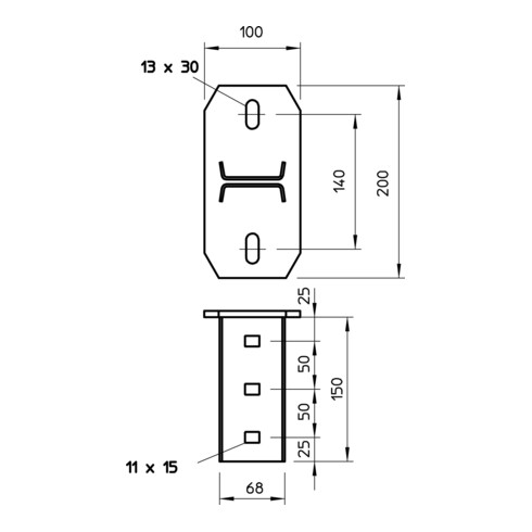 OBO Bettermann Vertr Kopfplatte für IS 8-Stiel,90° KI 8 NOK FTK LGR