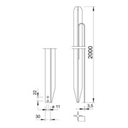OBO Bettermann Vertr Kreuzerder 2,0m m.Bandeisenfahne 213 2000 M-5