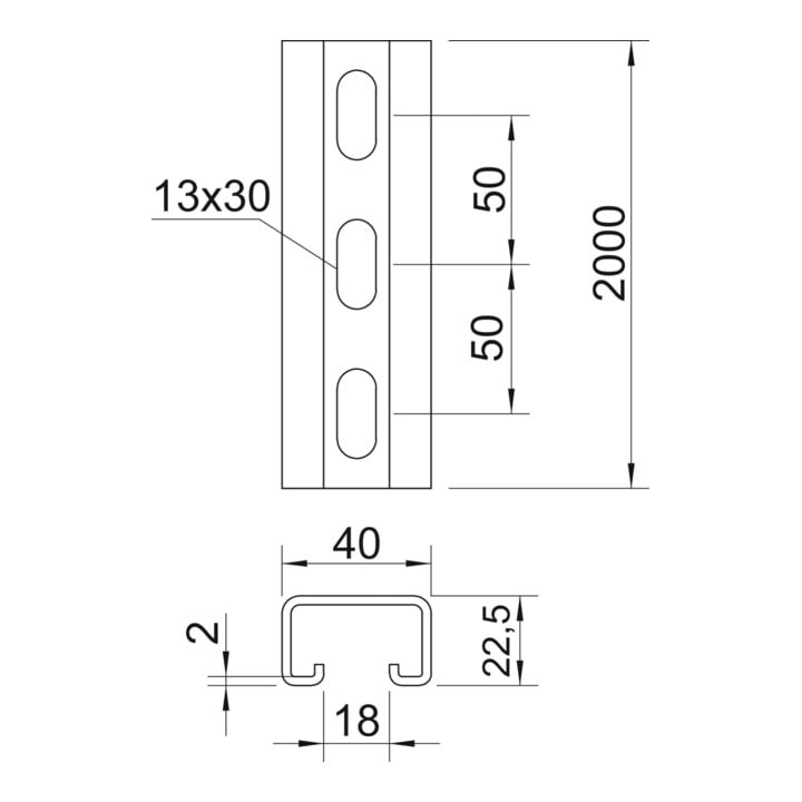 OBO Bettermann Vertr Montageschiene MS4022P2000A2