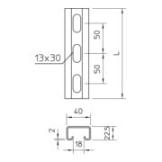 OBO Bettermann Vertr Montageschiene MS4022P2000FT-4