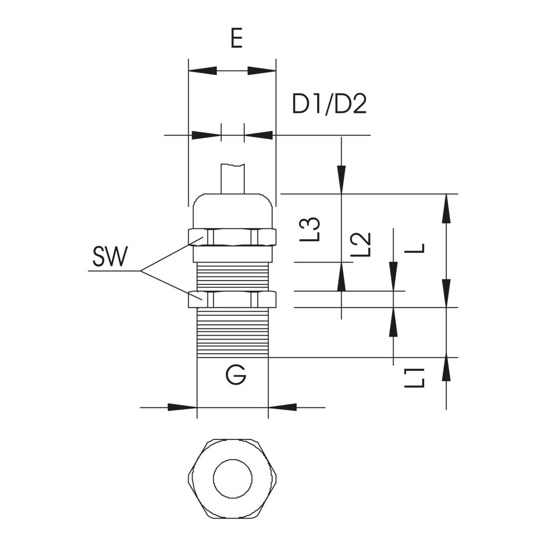 OBO Bettermann Vertr Ms-Verschraubung M20 Langgewinde V-TEC VM LM20 MS