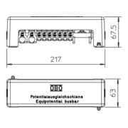 OBO Bettermann Vertr Potentialausgleichsschiene 217mm Ms 1801 VDE-3