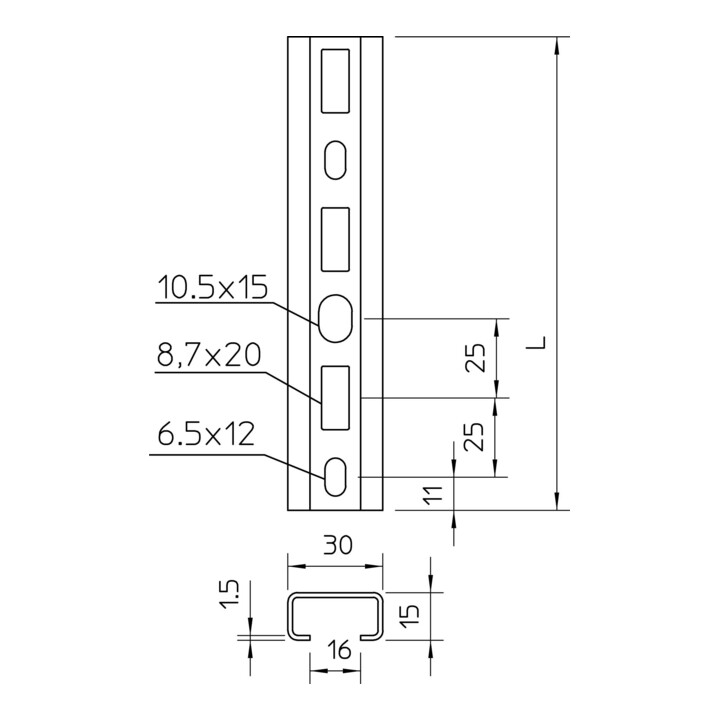 OBO Bettermann Vertr Schiene EN50024 CM3015P2000FS