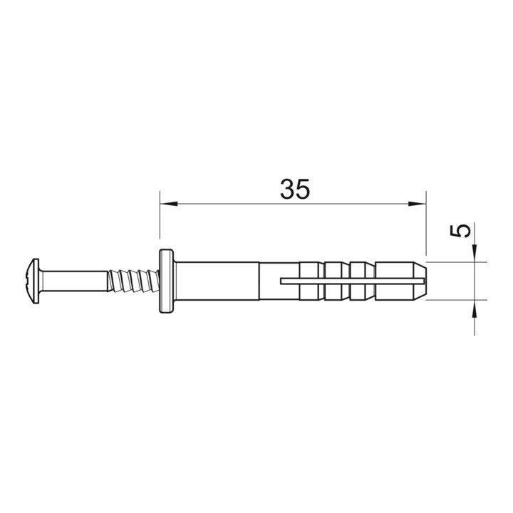 OBO Bettermann Vertr Schlagdübel 5x35mm PA lgr 910 SD 5X35