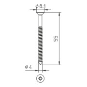 OBO Bettermann Vertr Senkkopfschraube 4,0x55mm BSK-S0955-4