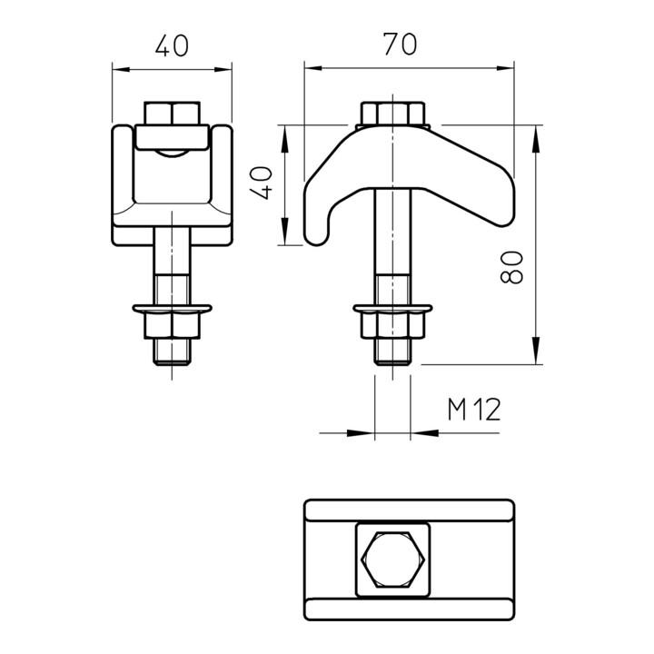 OBO Bettermann Vertr Spannklaue, schwer mit Kombimutter TKS-S-30 ZL (VE2)