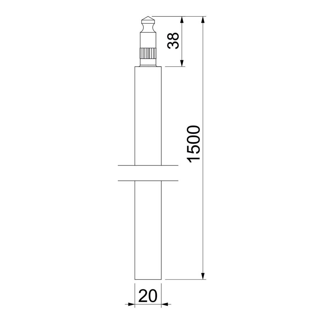 OBO Bettermann Vertr Staberder VA, 1.4401 219 20 BP V4A/1,5m