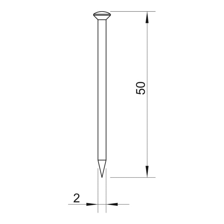 OBO Bettermann Vertr Stahlnadel gehärtet 2x50mm Stahl blank 362 50 BK