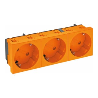 OBO Bettermann Vertr Steckdose 33 Grad, 3-fach Schutzkontakt STD-D3S ROR3