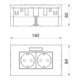 OBO Bettermann Vertr Steckdoseneinheit 2fach 84x140x59 rws SDE-RW D0RW2B-3