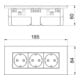 OBO Bettermann Vertr Steckdoseneinheit 3fach 84x185x59 rws SDE-RW D0RW3-3