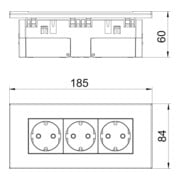 OBO Bettermann Vertr Steckdoseneinheit 3fach 84x185x59 rws SDE-RW D0RW3-3